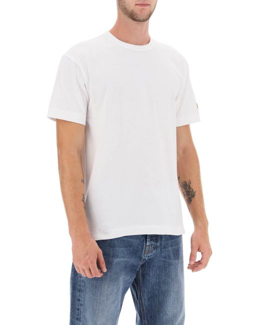 COMME DES GARÇONS PLAY White Comme Des Garcons Play T-Shirt With Pixel Patch for men