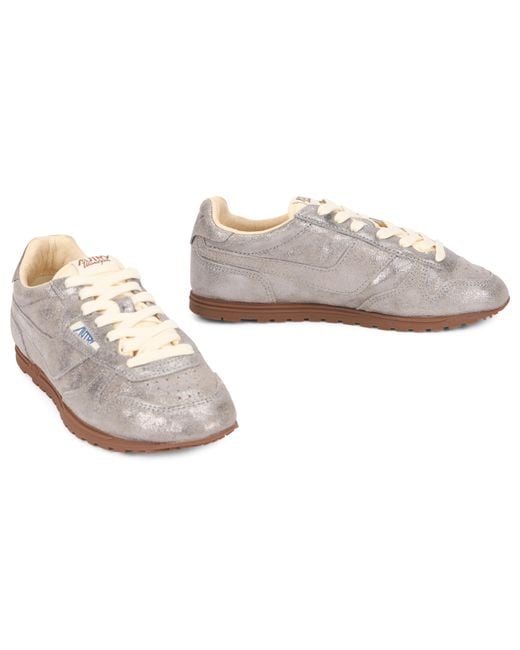 Autry Metallic Sneakers Low Lace Leather Trainers