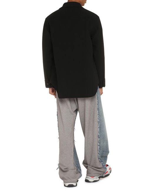 Jil Sander Black Overshirt Cashmere Coat for men