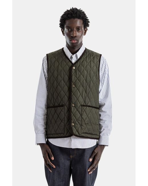 Burberry Green Quilted Nylon Vest With Corded Piping Jacket for men