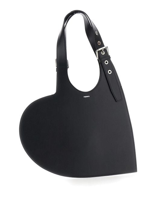 Coperni Black 'Belt Heart' Handbag With Heart Shaped Design And Adjustable Belted Handle