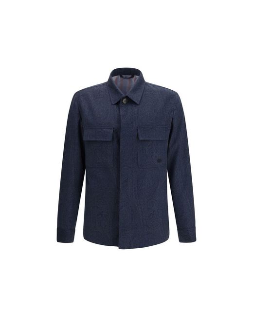 Etro Blue Wool Oves Aries Full for men