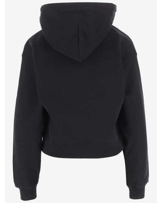 Jacquemus Black Hoodie With Grosgrain Detail Cotton