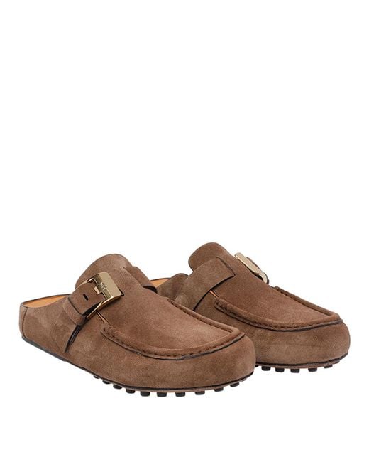 Tod's Brown Tods Sandals Suede Leather/Rubber Sole