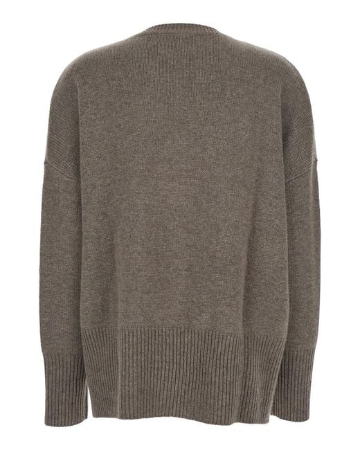 Lisa Yang Gray Sweater Mila Cashmere Knitted Tops
