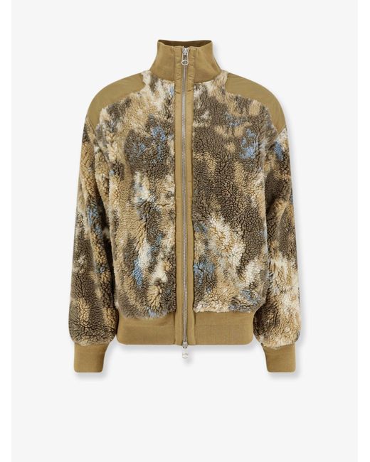 Oamc Peacemaker Green Fleece Synthetic Fur Bomber for men