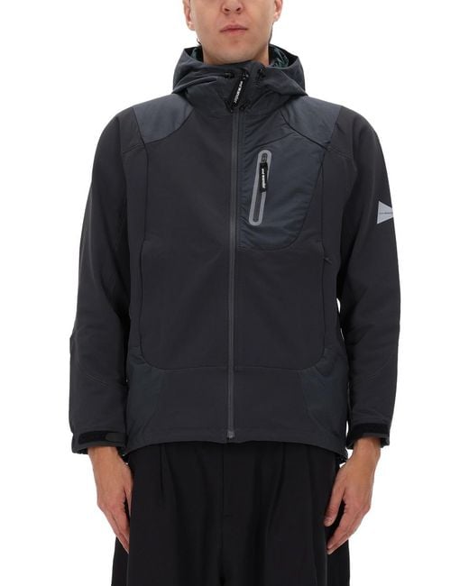And Wander Blue Logo Jacket Nylon Polyurethane for men