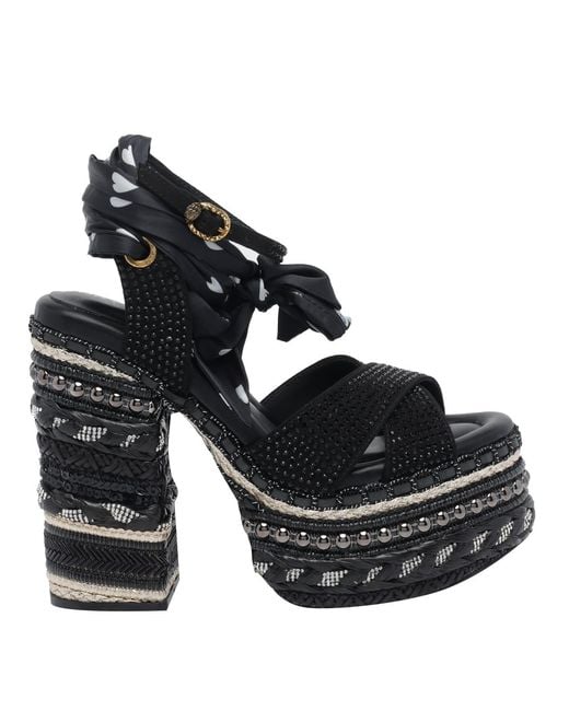 Kurt Geiger Black Chelsea Scarf Platform Pumps