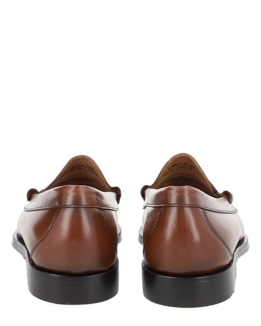 G.H.BASS Brown Loafers Weejun Heritage Larson Cow Leather for men
