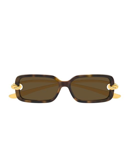Bottega Veneta Brown Bv1439S Linea Signature Icons Bio-Iniettato/Metallo Sunglasses