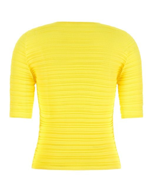 Issey Miyake Yellow Polyester Blouse