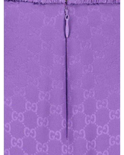 Gucci Purple Silk Midi Skirt