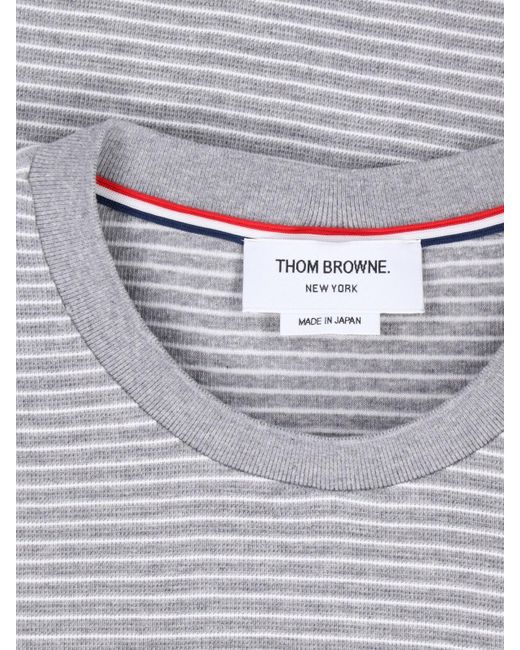 Thom Browne Gray Stripe T-Shirt for men