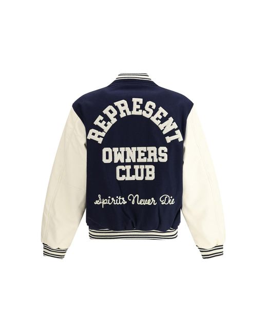 Represent Blue Owners Club Varsity Jacket for men