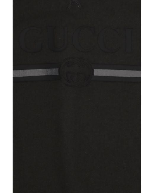 Gucci Black Cotton Hooded Sweatshirt For Boy Sweatshirts for men