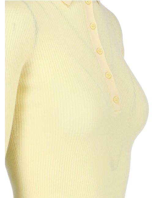 Sa Su Phi Yellow Ribbed Polo Shirt