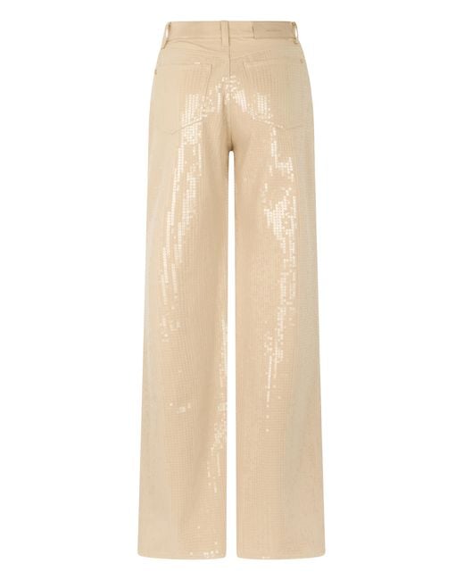 7 For All Mankind Natural Wide-Leg Trousers Cotton