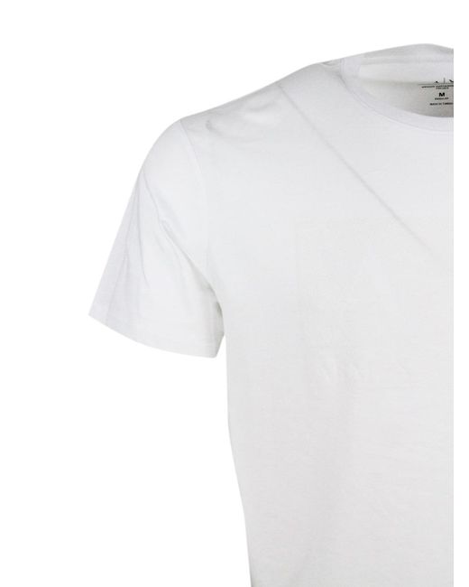 Armani White Short-Sleeved Crew-Neck T-Shirt With Three-Dimensional Logo On The Chest for men