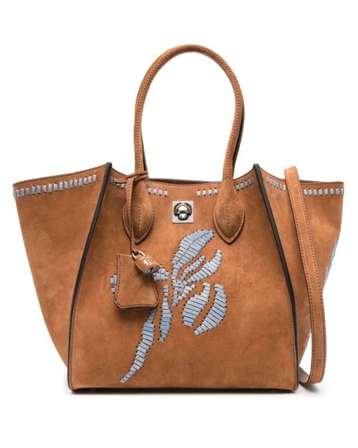 Ermanno Scervino Brown Bag With Embroidery