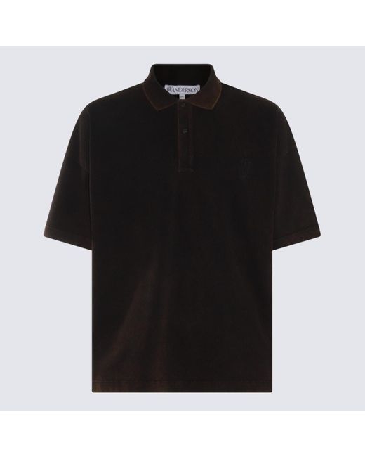 J.W. Anderson Black Dark Brown Cotton Polo Shirt for men