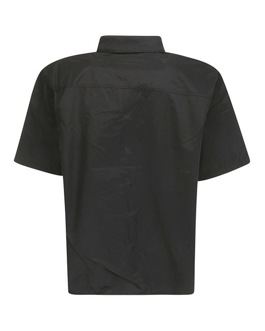 HELIOT EMIL Black S/S Nylon Shirt W. Carabiner for men