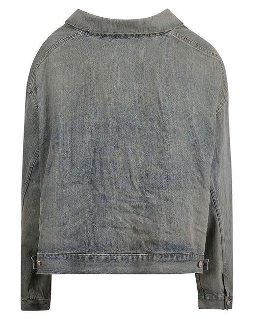 Balenciaga Gray Denim Buttoned Jacket