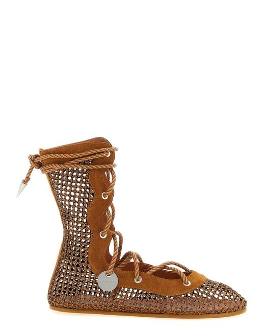 Kiko Kostadinov Brown Woven Almond Toe Boots