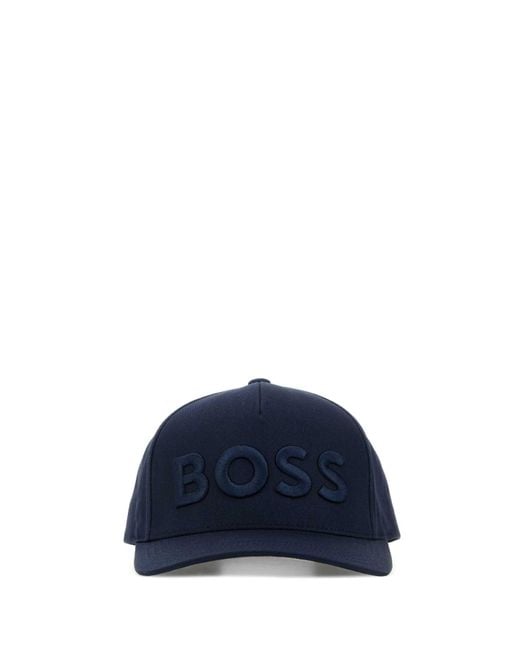 Boss Blue Cotton Baseball Cap for men