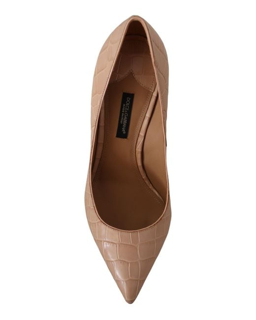 Dolce & Gabbana Brown Leather Bellucci Heels Pumps Shoes