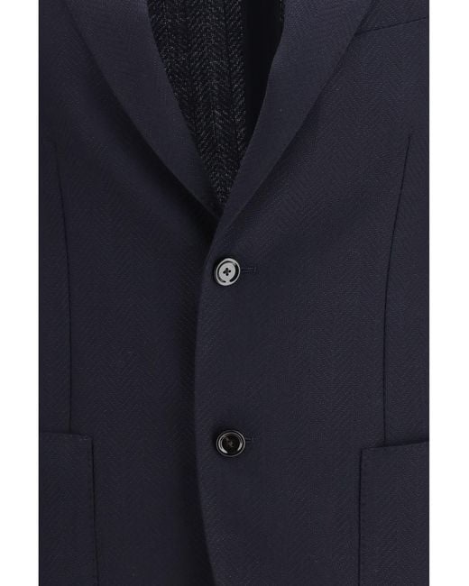 Lardini Blue Roma Blazer Fleece Wool Blazers E Vests for men