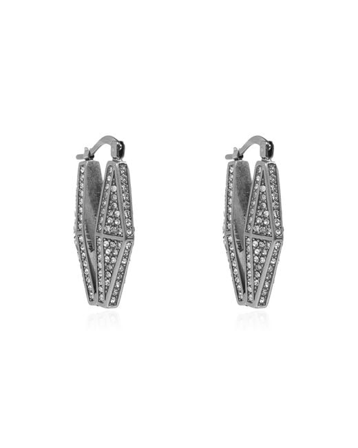Jimmy Choo Black Earrings With Crystals