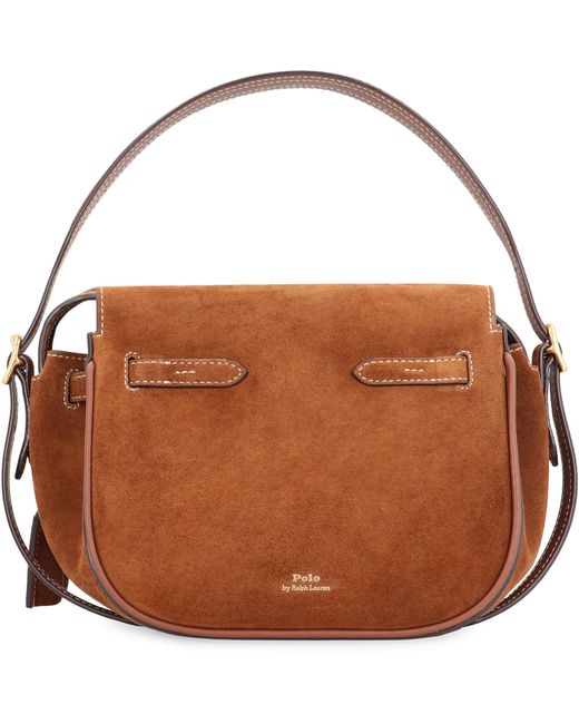 Polo Ralph Lauren Brown Handbag Suede Cinnamon Cowhide Handbags