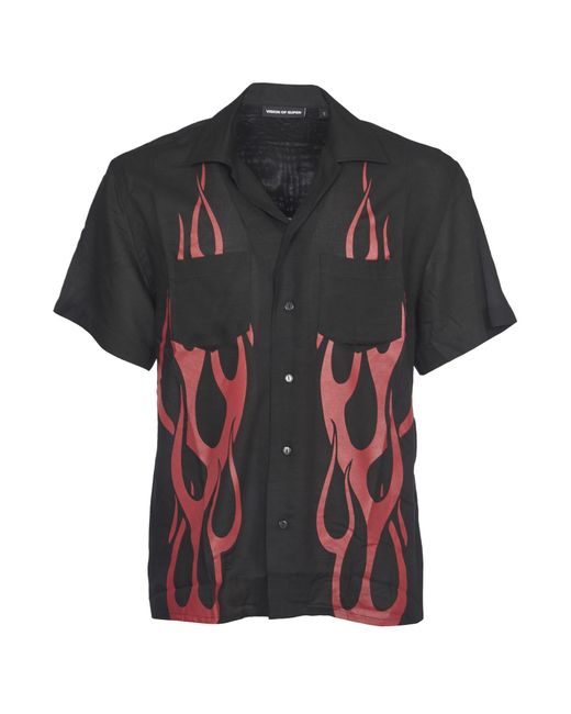 Vision Of Super Black Shirt With Flames for Men | Lyst
