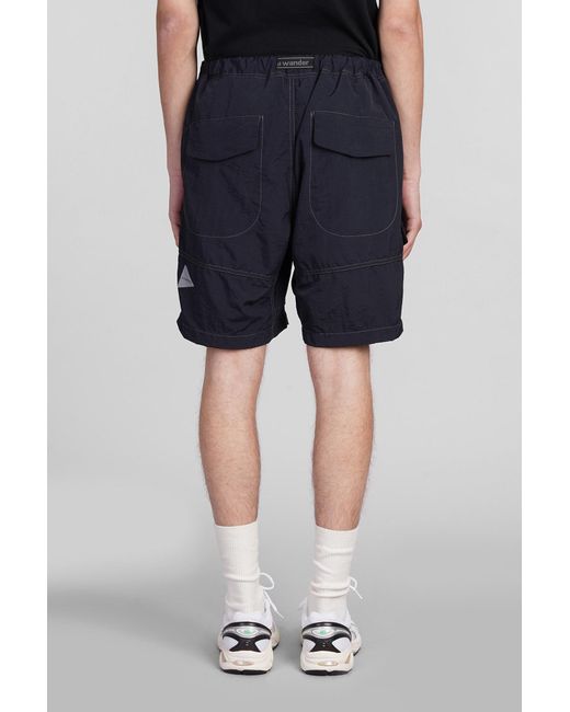 And Wander Blue Shorts In Black Nylon for men