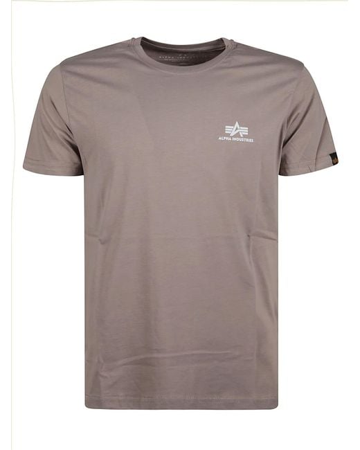 Alpha Industries Gray Basic Small Logo T-Shirt for men