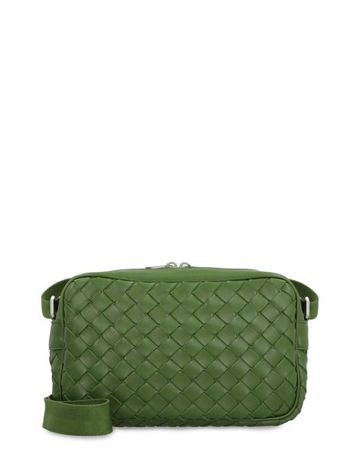 Bottega Classic Leather Camera Bag in Green for Men Lyst