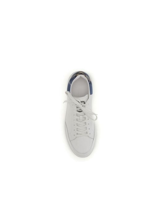 Burberry White Calf Leather Bos Taurus Low Top Sneakers for men