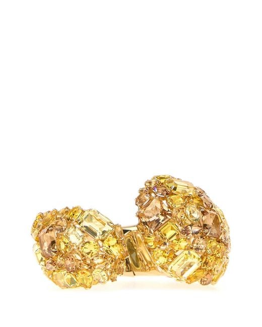 Swarovski Yellow Embellished Metal Gema Bracelet