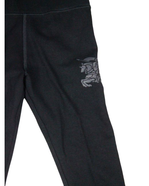 Burberry Black Logo-Printed Elasticated-Waistband Stretched Leggings for men