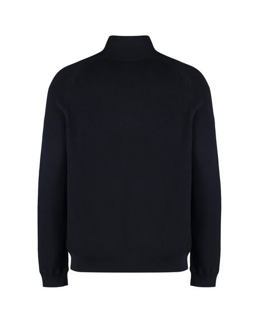 Moncler Blue Cotton Blend Sweater for men