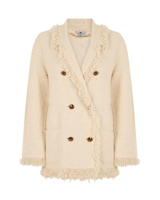 Elisabetta Franchi Natural Blazer Double-Breasted Cotton Blazers