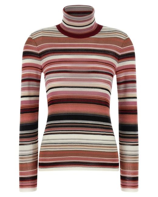 Missoni Red Striped Wool-Viscose Sweater