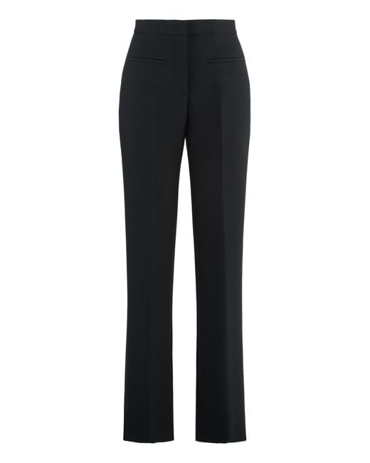 MSGM Blue Crêpe Tailored Trousers Elastane Flared