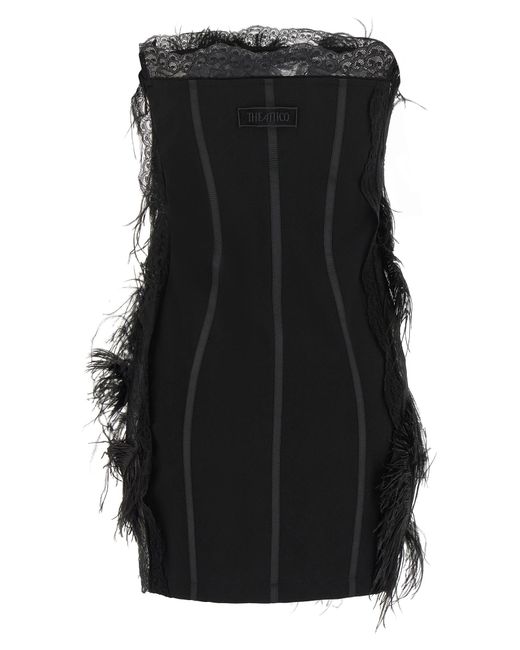 The Attico Black Polyamide Short Dress
