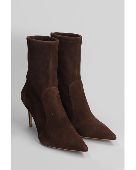 Stuart Weitzman Brown Stuart 85 High Heels Ankle Boots