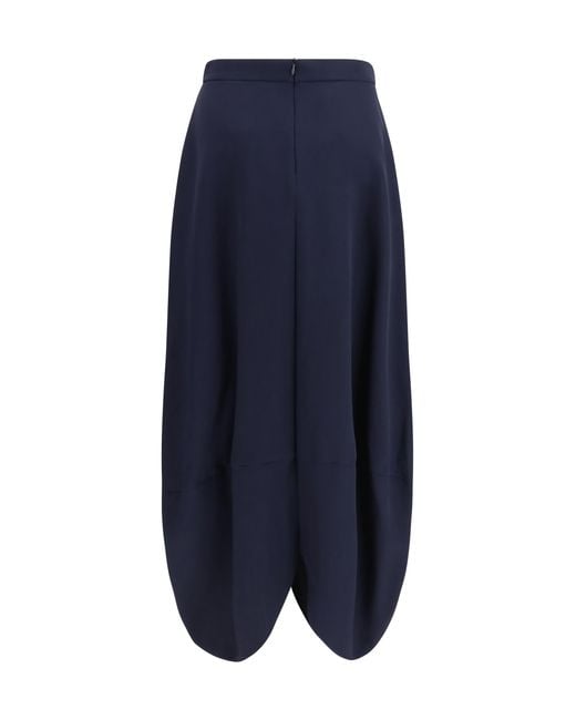 Giorgio Armani Blue Pleated Silk Skirt