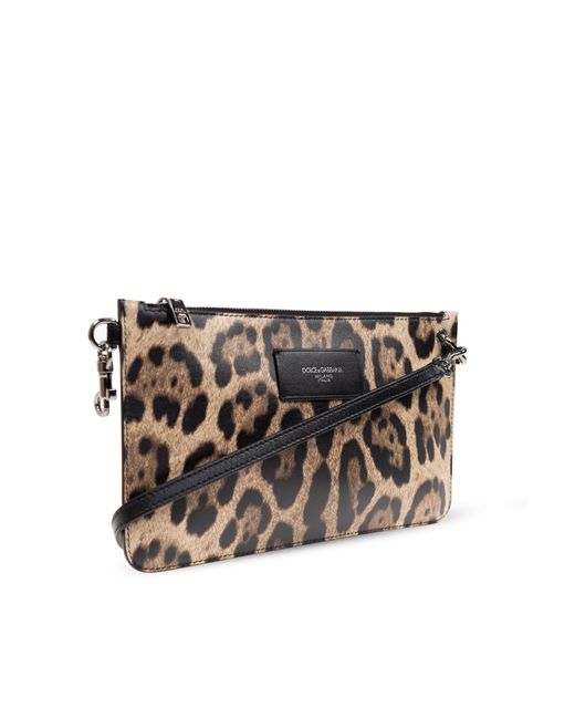 Dolce & Gabbana Brown Animal Print Shoulder Bag for men