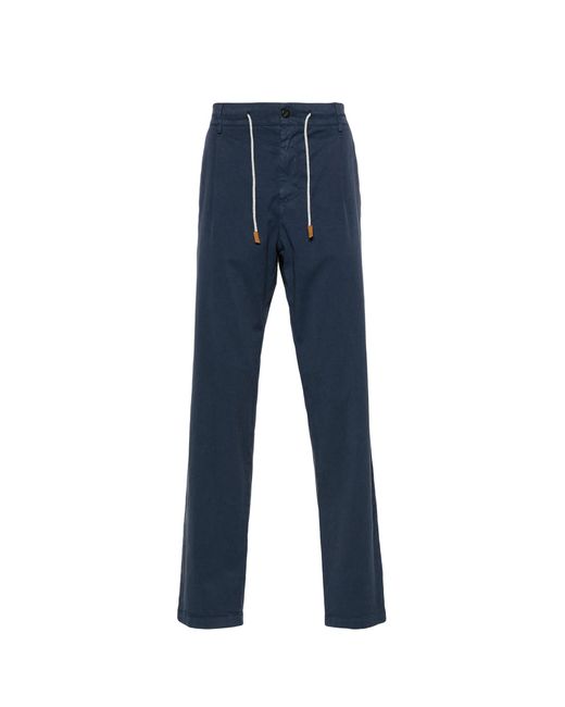 Eleventy Blue Trousers With Drawstring for men