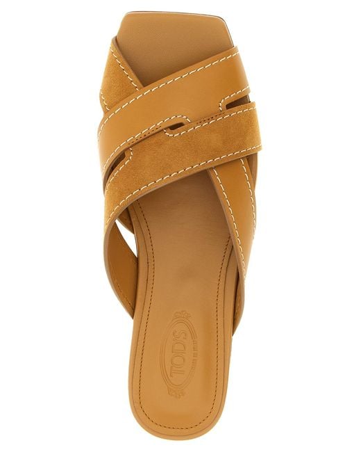 Tod's Brown Suede Leather Sandals