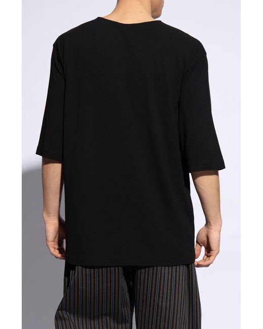 Lemaire Black Loose-Fitting T-Shirt for men